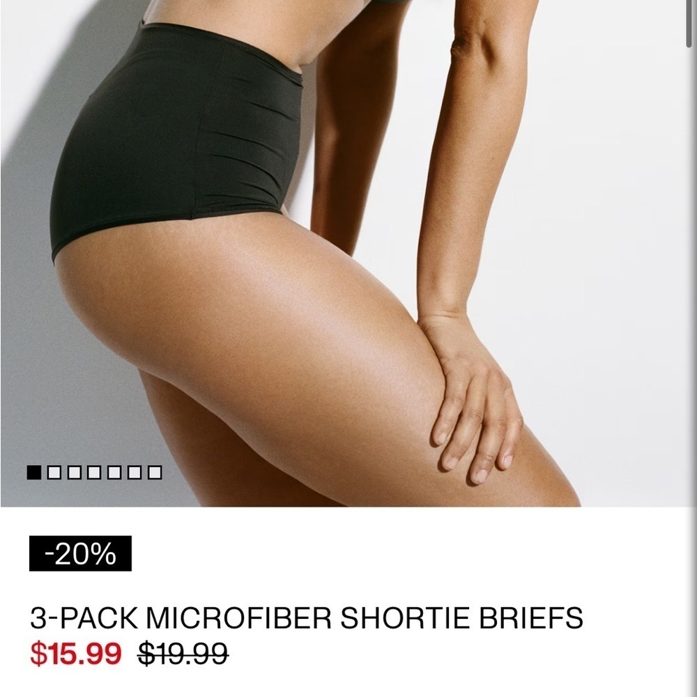 NWOT New washed and unworn 3- H&M size M microfiber shortie briefs. Lightweight.